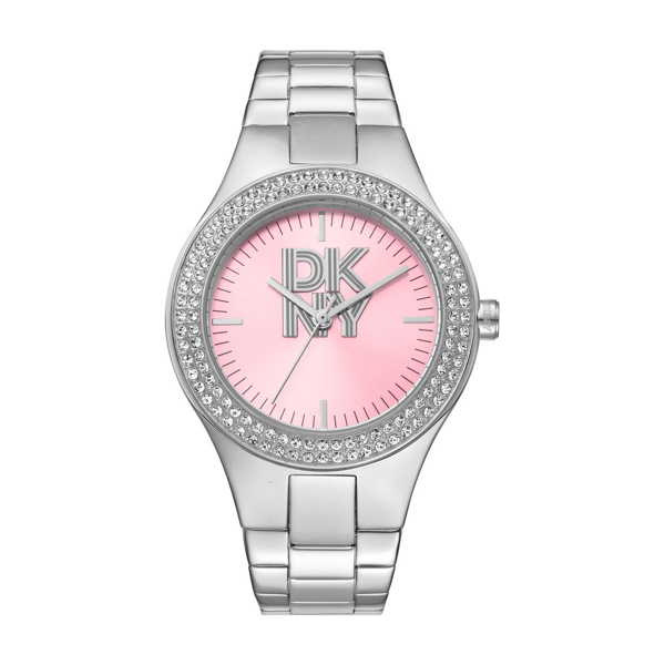 Womens DKNY Parsons Glitz Pink Dial Bracelet Watch - DK1L025M0025