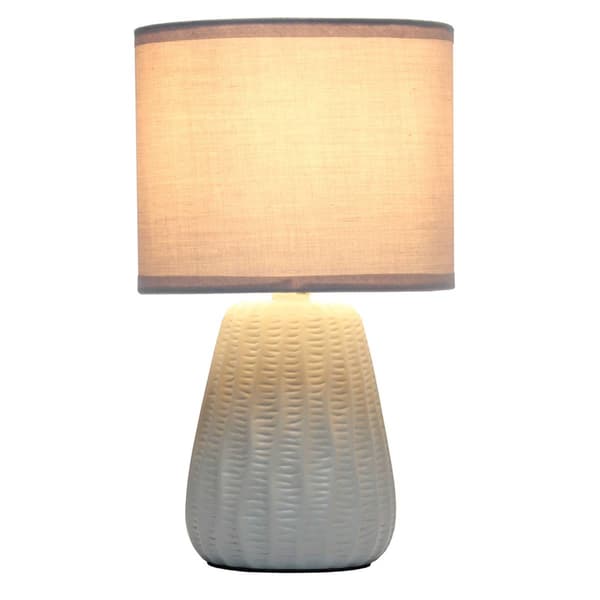 Simple Designs 11in. Modern Ceramic Texture Table Lamp