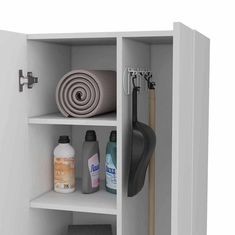 FM FURNITURE Norway White Broom Closet Pantry