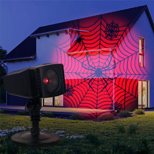 Northlight Spiderweb with Spiders Halloween Outdoor Projector