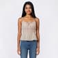 Juniors No Comment Lurex Striped Cropped Tank Top With Bead Tie - image 1