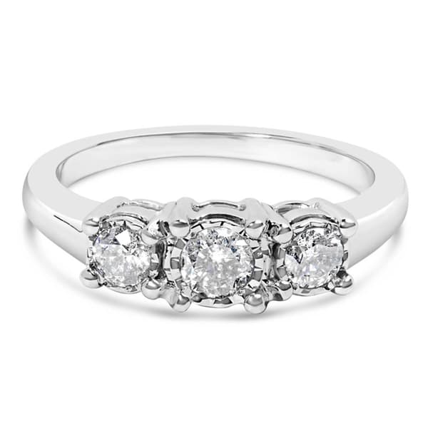 Haus of Brilliance 1/2ctw. Lab Grown Diamond 3 Stone Ring