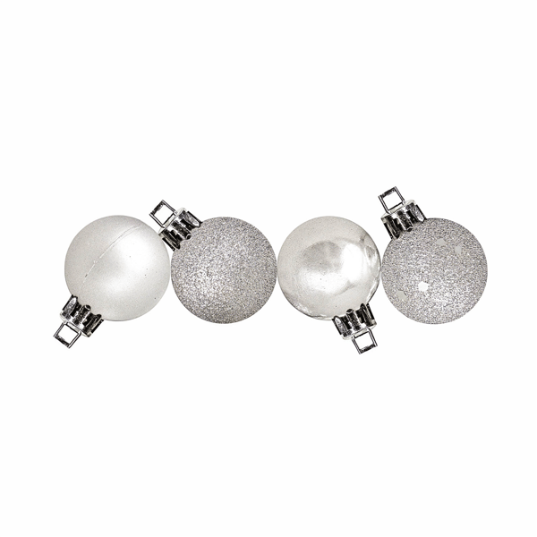 Northlight 18ct Silver Splendor 4-Finish Christmas Ball Ornaments