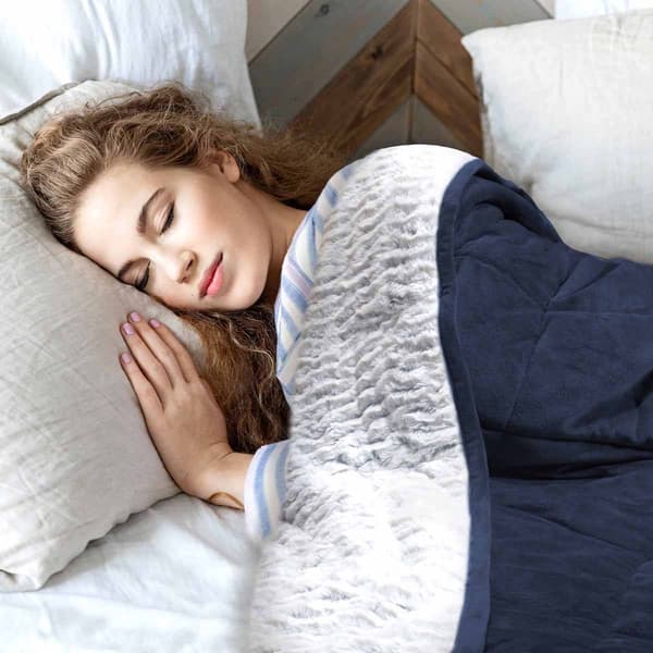 Dream Theory Faux Fur Weighted Throw Blanket