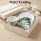 222 Fifth Brittany Stoneware Dinnerware Set 12pc. Sage Floral - image 5