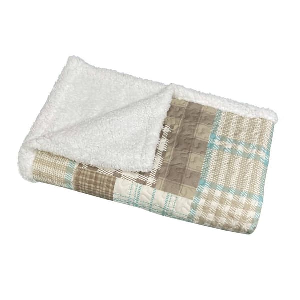 Harper Lane Aubin Patchwork Sherpa Throw