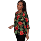 Womens Alfred Dunner Classics 3/4 Sleeve Poinsettia Blouse - image 3