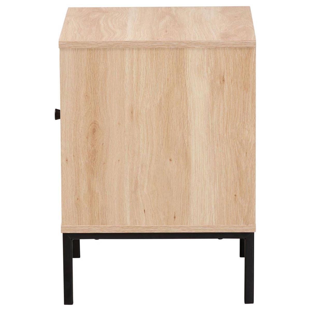 Baxton Studio Caterina Natural Brown Wood 1-Door Nightstand
