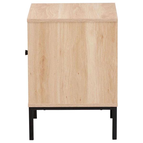 Baxton Studio Caterina Natural Brown Wood 1-Door Nightstand