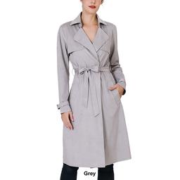 Womens BGSD Long Suede Trench Coat