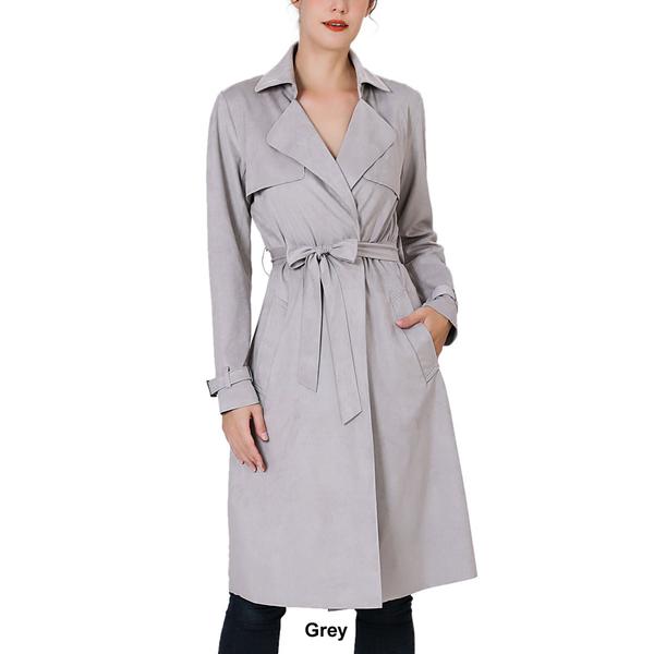 Womens BGSD Long Suede Trench Coat