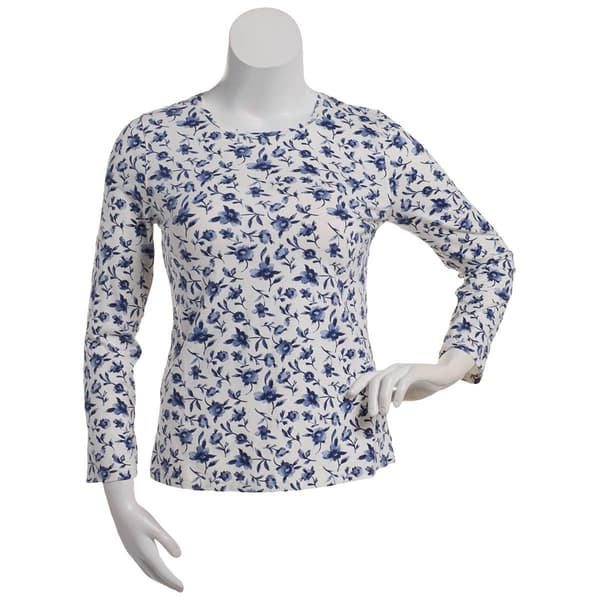 Plus Size Preswick & Moore&#40;R&#41; Long Sleeve Floral Tee - image 