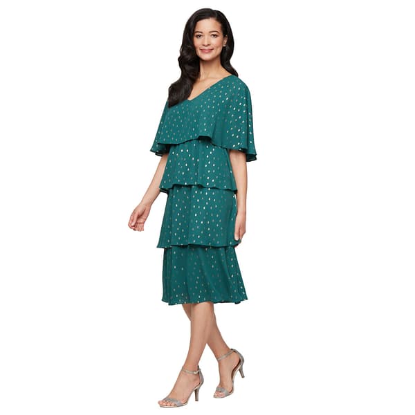 Womens SLNY Foil Dot Chiffon Tier Dress - image 
