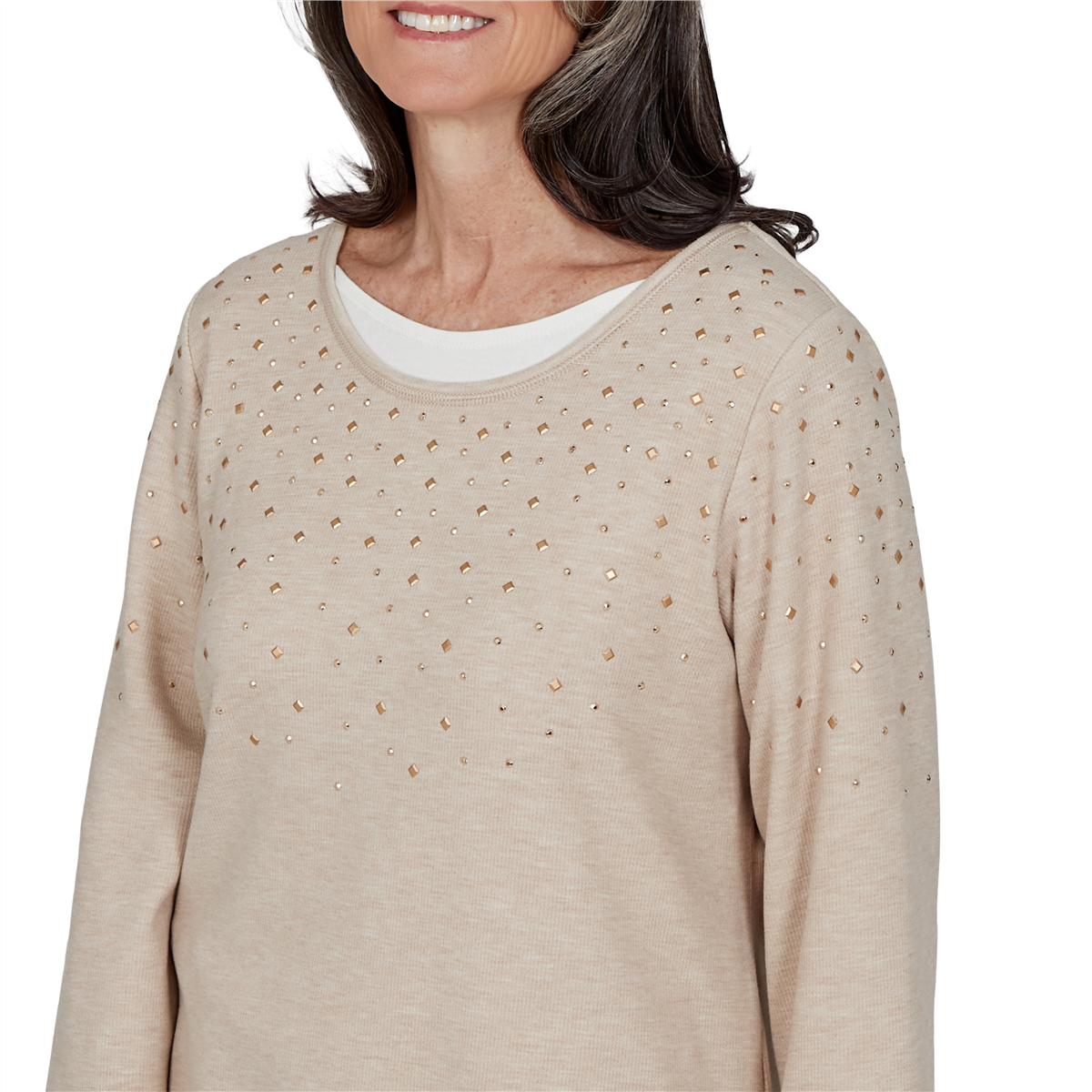 Petite Alfred Dunner Luxe Be A Lady Layered Embellished Blouse