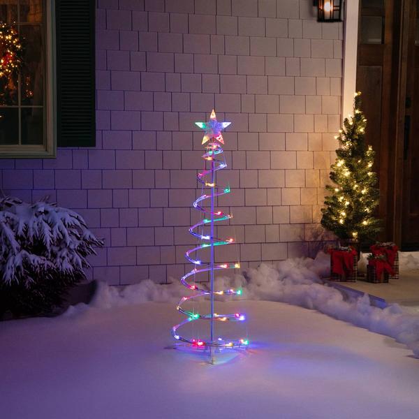 Northlight Seasonal 4ft. Multicolor LED Spiral Cone Tree