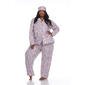 Plus Size White Mark 3pc. Grey Cheetah Pajama Set - image 1