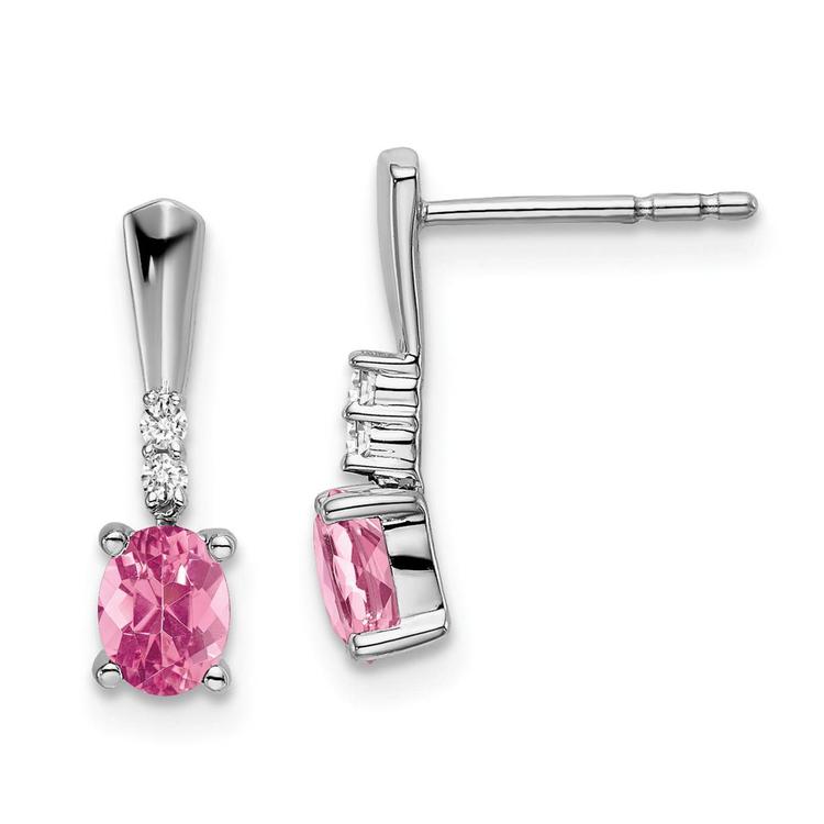 14kt. White Gold Pink Tourmaline Earrings