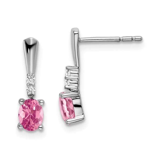 14kt. White Gold Pink Tourmaline Earrings - image 