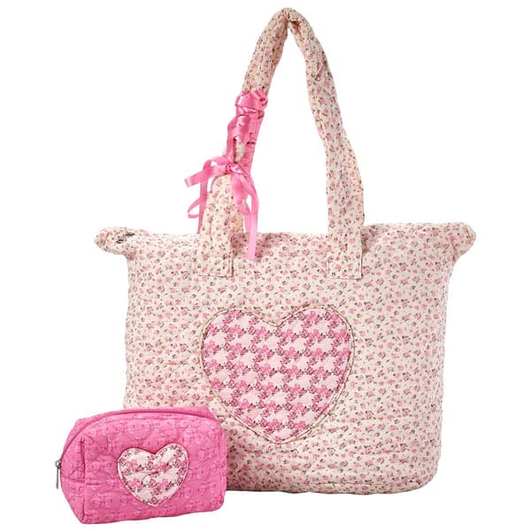Madden Girl 2pc. Quilted Tote with Pouch - image 