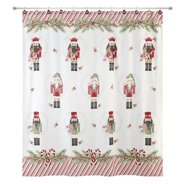 Avanti Peppermint Nutcracker Shower Curtain - image 