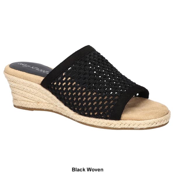 Womens Easy Street Jubilee Espadrille Wedge Slide Sandals