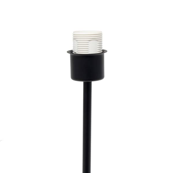 Simple Designs Black Stick Lamp w/White Fabric Drum Shade