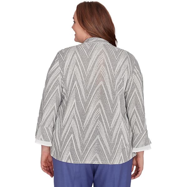 Plus Size Alfred Dunner Worth Avenue Chevron Two In One Blouse