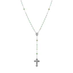 Symbols of Faith Silver-tone Beaded Crucifix Rosary