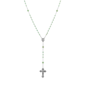 Symbols of Faith Silver-tone Beaded Crucifix Rosary - Green - image 1
