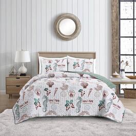 Videri Home Holiday Writing Quilt Set