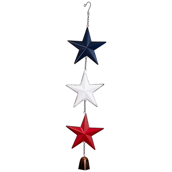 Northlight Metal Stars and Bell Hanging Patriotic Wind Chime