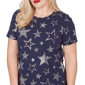 Petite Alfred Dunner Lady Liberty Short Sleeve Foil Stars Blouse - image 5