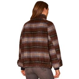 Womens Democracy Plaid Button Front Jacket