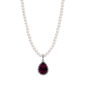 1928 15in. Purple Teardrop Faux Pearl Pendant - image 1