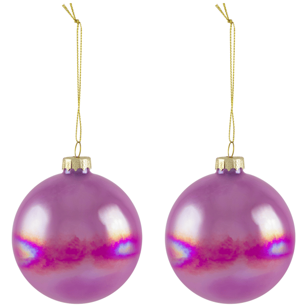 Northlight 6ct. Pink Shiny Glass Ball Christmas Ornaments