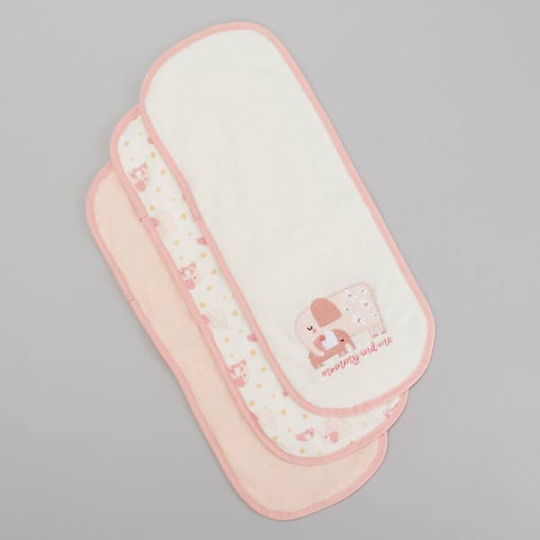 Baby Girl Baby Gear&#40;R&#41; 3pk. Floral Elephant Mommy & Me Burp Cloths - image 