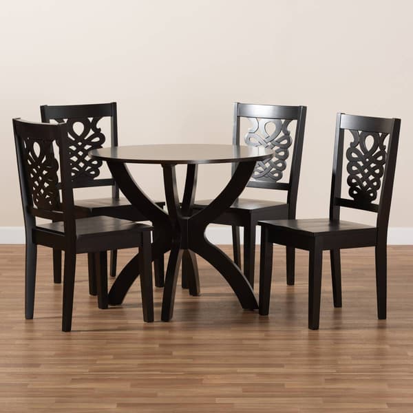 Baxton Studio Wanda Dark Brown Finished Wood 5pc. Dining Set