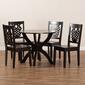 Baxton Studio Wanda Dark Brown Finished Wood 5pc. Dining Set - image 8