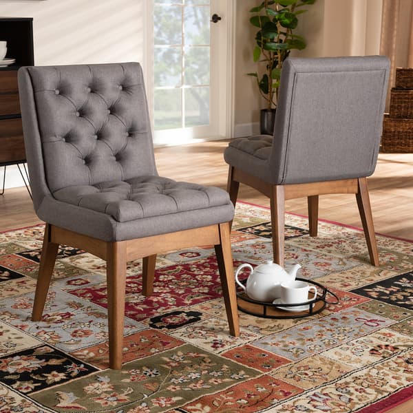 Baxton Studio Makar Modern Transitional Velvet Dinning Chairs Set