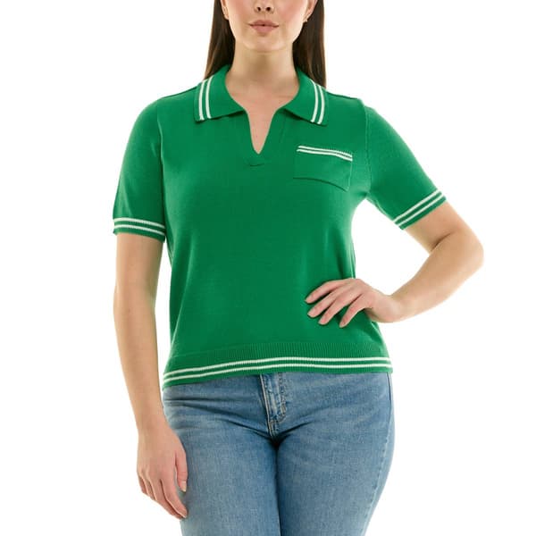 Womens Zac & Rachel Short Sleeve Collaried 1 Pocket Polo Pullover - image 