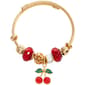 Ashley Gold Plated Charm Bracelet w/ Beads & Cherry Charm - image 1