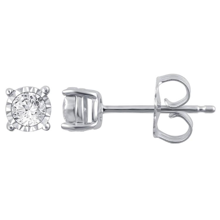 Nova Star® Sterling Silver Lab Grown Diamond Stud Earrings