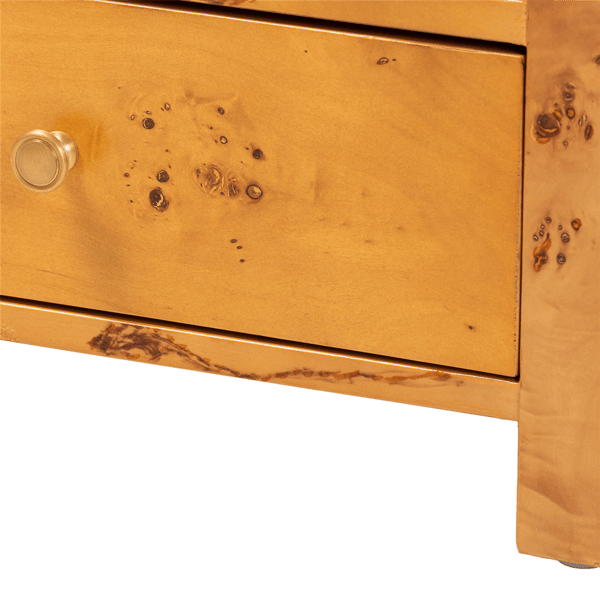 bali & pari Camira Modern Real Burl Wood 1-Drawer Nightstand