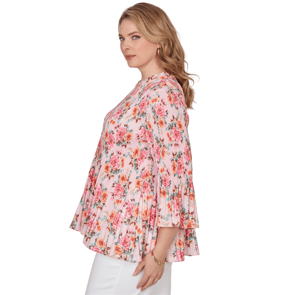 Plus Size Ruby Rd. Renaissance Romance Bell Sleeve Floral Blouse