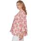 Plus Size Ruby Rd. Renaissance Romance Bell Sleeve Floral Blouse - image 3