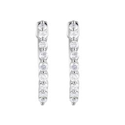 Nova Star® Sterling Silver Lab Grown Diamond Hoop Earrings