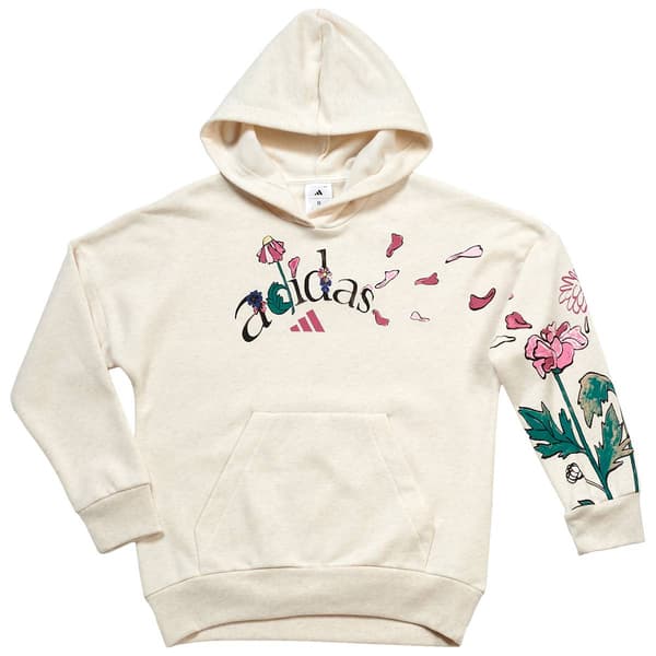 Girls (7-16) adidas(R) Heather Floral Graphic Oversized Hoodie