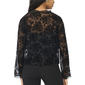 Womens MSK Long Sleeve Floral Velvet Burnout Blouse - image 2