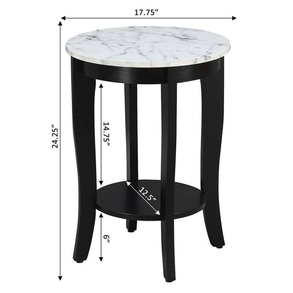 Convenience Concepts American Heritage Marble Round End Table
