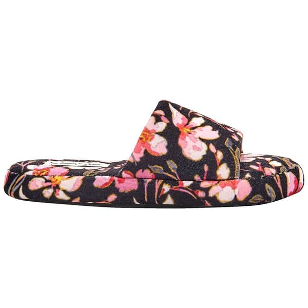 Womens Jessica Simpson Floral Platform Slide Slippers - Black
